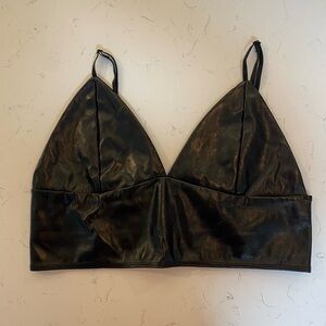 Leather Crop Top, large